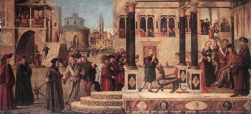 CARPACCIO, Vittore The Daughter of of Emperor Gordian is Exorcised by St Triphun dfg France oil painting art